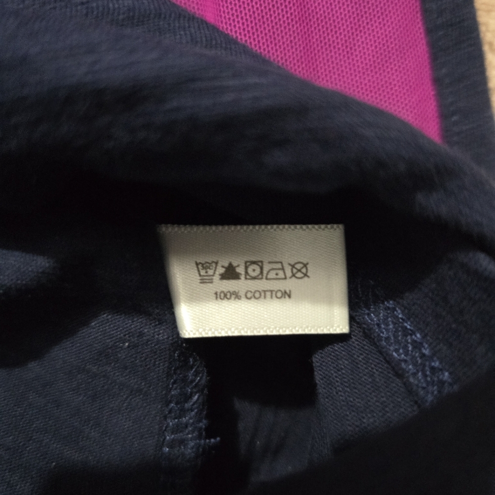 Lisa Todd Mesh On Navy Long Sleeve Cotton Top Size Small - Picture 9 of 11